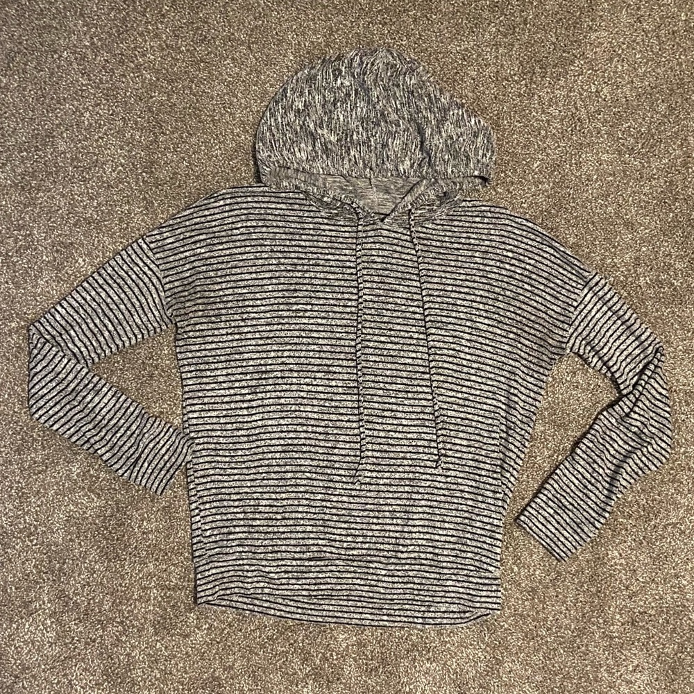 Lucky brand striped hooded sweater long sleeve
